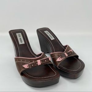 Steve Madden Y2K Brown Platform Wedge Slip on, Size 8.5